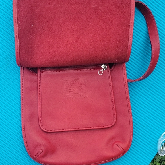 VINTAGE COACH Shoulder Red Bag Leather 9135 - Picture 6 of 10
